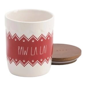 RAE DUNN Paw La La Canister w Wooden Lid NEW Christmas Decor / Pet NEW
